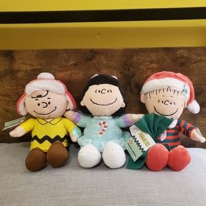 PEANUTS GANG CHARLIE, LUCY AND LINUS CHRISTMAS MUSICAL 10" PLUSH NWT